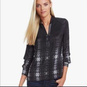 Parker Winona Silk and Leather Blouse.